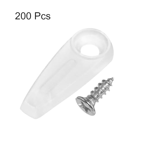 Image of HARFINGTON 200Pcs Picture Frame Backing Hardware Clip with 200Pcs Screws Turn Button Fasteners Set Picture Turn Backing Clips for Craft Hanging Picture Drawing, Transparent
