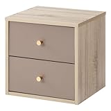 ぼん家具 キューブボックス カラーボックス スタッキングボックス 収納 組み合わせ 積み重ね 引き出し グレージュ