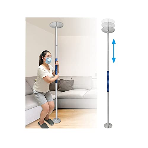 Transfer Pole Floor to Ceiling Grab Bar Tension Bed Pole for Elderly Security Pole Standing Assist for Seniors Handicap Bathroom Shower Safety Pole Stand Up Floor Mounted Adjustable Transfer Bar