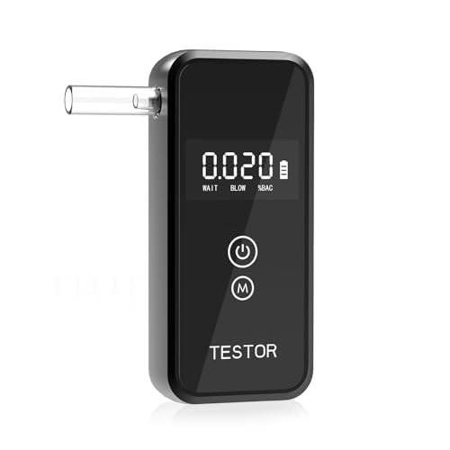 Breathalyzers, Professional-Grade Breathalyzers for Alcohol Portable Alcohol Breathalyzer with 8 Reusable Mouthpieces
