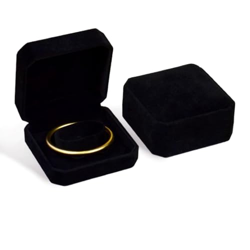 Caja de pulsera de terciopelo para joyas, relojes y pulseras, caja de regalo negra para hombre y mujer, soporte de almacenamiento para regalos