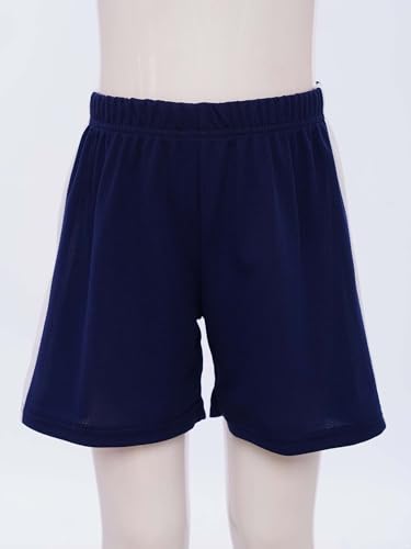 TiaoBug Kids Boys Color Block Sports Shorts Elastic Waist Quick-Dry Mesh Shorts for Soccer Basketball Running3