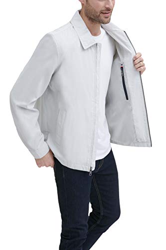 Tommy Hilfiger Mens Lightweight Microtwill Golf (Standard And Big & Tall) Denim Jacket, Oyster, X-Large Us #TOP4