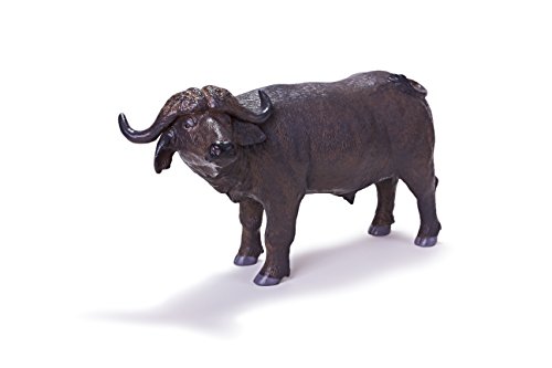 Recur Toys African Buffalo Figure Toys Realistic Collection, 8inch Artificial Water Buffalo , Soft Hand-Painted Skin Texture Toys Birthday Gift for Kids Children Collectors Wild Animal Action Figurine