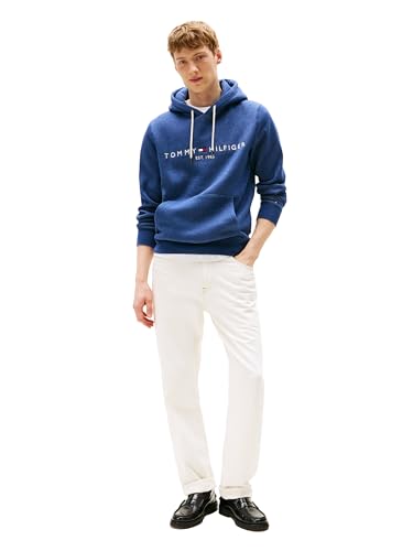 Image of Tommy Hilfiger Men's Medium Weight Fleece Hoodie Sweatshirt With Embroidered Logo, Also Available in Big & Tall