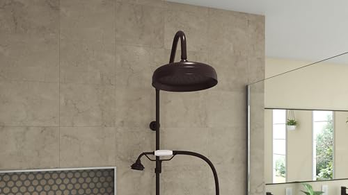 Image of Abbey 10 x 34 1 /2 Shower Faucet Set with Handshower, Oil Rubbed Bronze