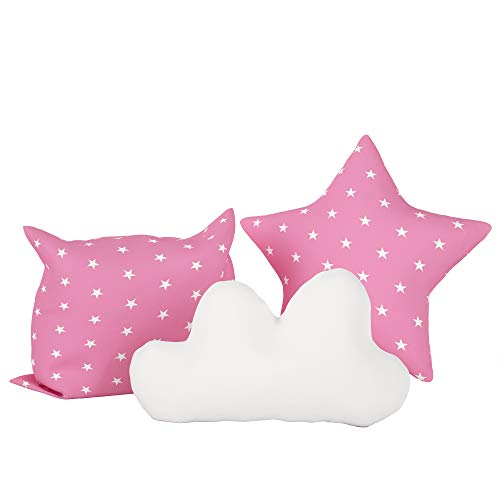 Tres cojines suaves para bebés, niños, cojines de cama, carpas, almohadas Elfique de Klara Brist