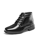 DREAM PAIRS Boys Dress Boots Lace-up Formal Shoes with Side Zipper,Size 1 Little Kid,Black,SDBB2402K