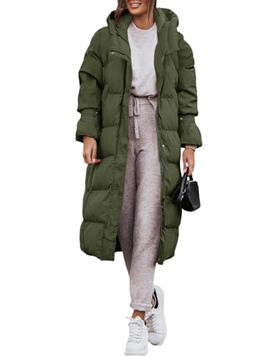 Image of Yousify Womens Parka Winter Coats Oversized Windbreaker Jacket Warm Coats Army Green XL