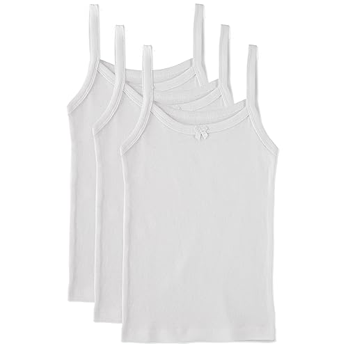 Girls Cotton Undershirt T-Shirt Camisole Tank Top, Multi Pack (Size 2T-14)