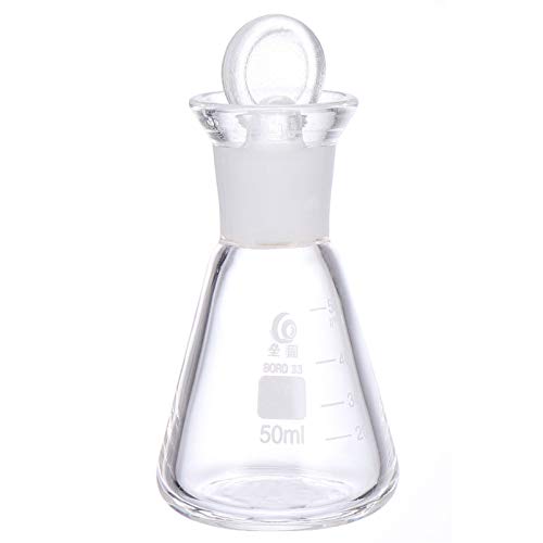 Mikikit 1pc Flask Clear Glass Laboratory Supplies Experiment Glass Erlenmeyer Glass Beaker Laboratory Accessories Conical Shape Bottle Laboratory Glassware Shot Glass Student Use Major