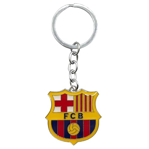 Llavero metálico Barsa, Llavero de edición de aficionado del Barça, Diseño multicolor con emblema del Barsa, llavero de metal Barça, Metálico, Multicolor