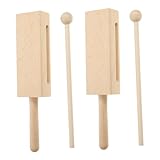 DECOMELODY 2 Sätze Holz Rhythmus Instrumente Teilig Percussion Schlaginstrumente mit Holzklöppel für Erwachsene Musikinstrumente aus Holz Vielseitig Einsetzbar für Musik und Montessori