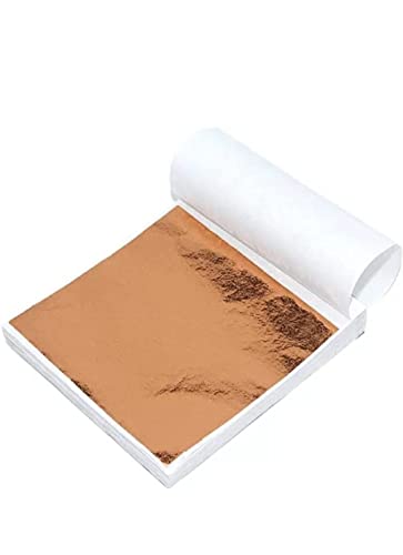 Image of GSWC 300Pc Metallic Gold Silver Copper Foils Clarity Foils Sheets Gliding Foils Imitation Foils For Diye,Fram,Art & Craft,Furniture Decoration Etc (Gold+Silver+Copper 100 Each) 8X8 Cm