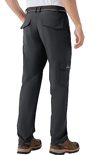 Rdruko Men's Stretch Hiking Work Pants Lightweight Quick Dry Water Resistant Outdoor Fishing Pants 6 Pockets (Dark Gray,Us 36) #TOP3