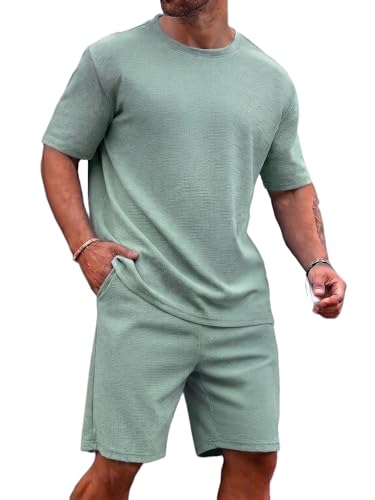 Image of Vogaan Men's T-Shirt and Shorts Set | Top & Shorts Night Suits Set | Night Wear for Men