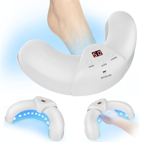 Dispositivo de limpieza de hongos de uñas, dispositivo de lámpara de hongos de uñas plegables adecuado para múltiples uñas y uñas de los pies, tratamiento simple y eficaz en casa