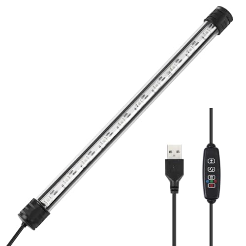 AQUANEAT Aquarium LED Submersible Light 11 Inch, USB Multi-Color Underwater Fish Tank Light, Auto On...