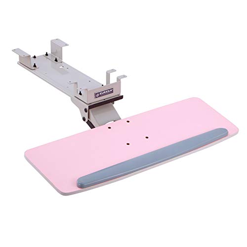 EUREKA ERGONOMIC bandeja de teclado ajustable en altura con reposamuñecas, bandeja de teclado giratoria de 360 ​​° debajo del escritorio, ángulo de inclinación ajustable, con alfombrilla de ratón