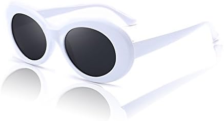 Lxnoap Bold Retro Oval Mod Thick Frame Sunglasses - Y2k Kurt Cobain Style