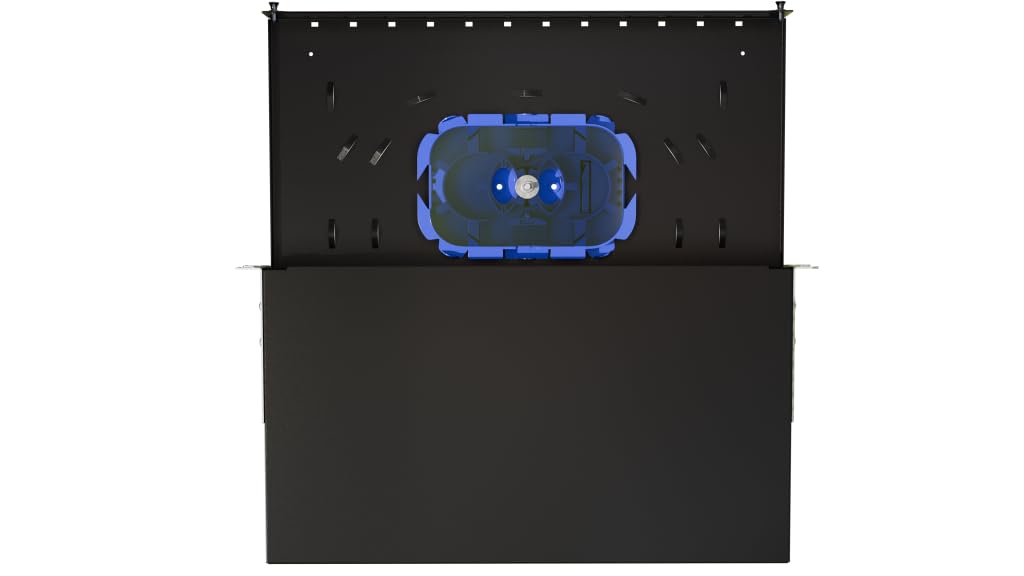 Rack Montage Glasfaser Anschlussdose Verteilerkasten ECO 19 Zoll 1U 12x Duplex LC/PC - Einfache Organisation von Glasfaserkabeln - Aus Stahl - Ideal für den Netzwerkschrank