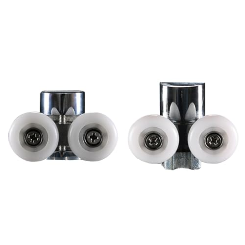 VILLCASE 4Pcs Stainless Steel Swing Wheel Bathroom Glass Door Rollers Bathroom Door Roller Smooth Low Noise Sliding for and Cleaning Replacement for Shower