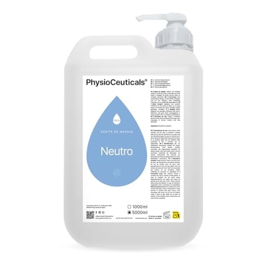 PHYSIOCEUTICALS - Aceite Neutro Masaje Profesional 5000ml - Base Parafina Alto Rendimiento- Fisioterapia, Spa y Centros Masaje