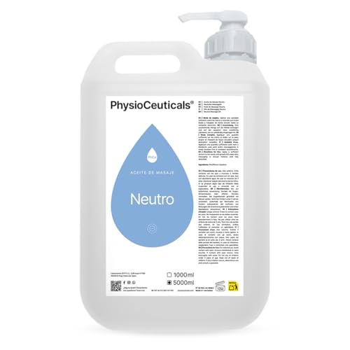 PHYSIOCEUTICALS - Aceite Neutro Masaje Profesional 5000ml - Base Parafina Alto Rendimiento- Fisioterapia, Spa y Centros Masaje