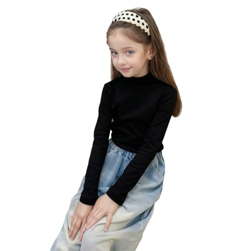 Image of Toddler Turtleneck Girls Boys Thermal Shirt Mock Neck Top Long Sleeve Undershirts
