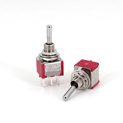 Mini interruptor de palanca T8012 ON-OFF-ON con 6 pines de retención para control de doble circuito