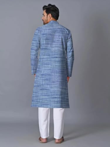 Image of Men's South Cotton Textured Ethnic Kurta Regular Fit Traditional Casual Wear