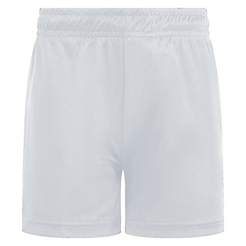 Athletic Sportswear Pantalones cortos de fútbol para niños Junior Niños Niñas PE Premium Running Gym Sports Fitness Shorts, blanco, 3-4 Años
