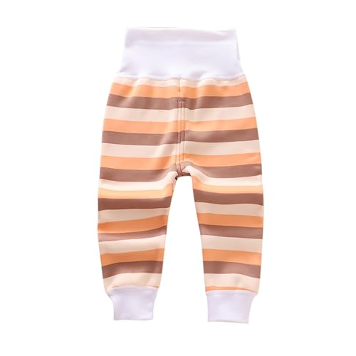 Pantalones Deportivos de Invierno para Niña con Cintura Alta y Forro Polar Acolchado Cálido Confortable Transpirable (Orange, 6-12 Months)