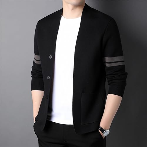 Mens Open Front Cardigan Sweater Long Sleeve Button Down Sweaters with Pockets Casual Lightweight Knitted Sweater2