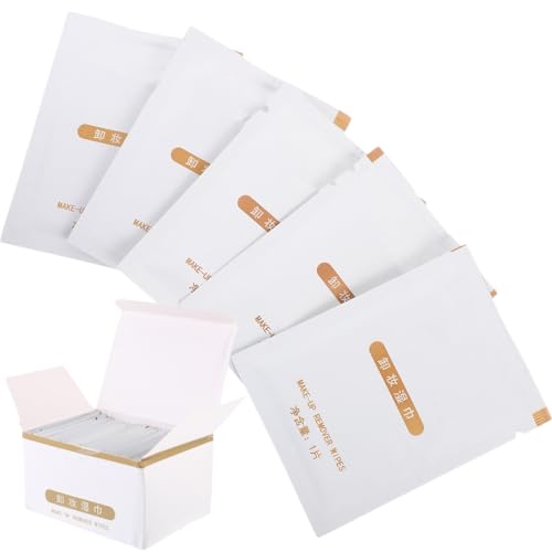 Lurrose 25Pcs Makeup Remover Wipes Bulk Disposable Cleansing Towelettes with Essence Individually Wrapped Face Wipes for Travel and Daily Use