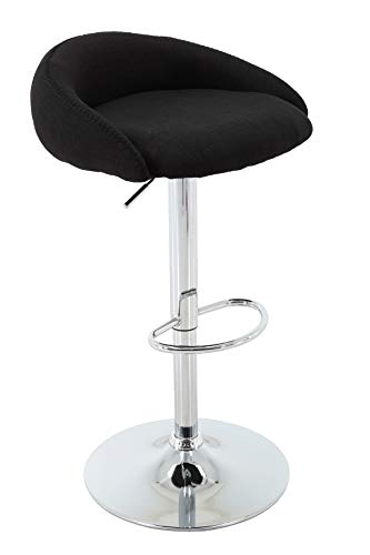 Brage Living Jester Low Back Fabric Upholstered Height Adjustable Counter and Bar Stool with Footrest - Black