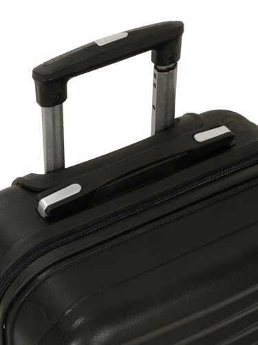 Image of 20 Inch Cabin Trolley Suitcase with 16 Inch Laptop Compartment | Hardsided Polypropylene Cabin Luggage | 50x38x24 cm | Glide Tech 4 Wheels | Black |