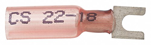 Fork Terminal, Std, 6 Stud, Red, PK10