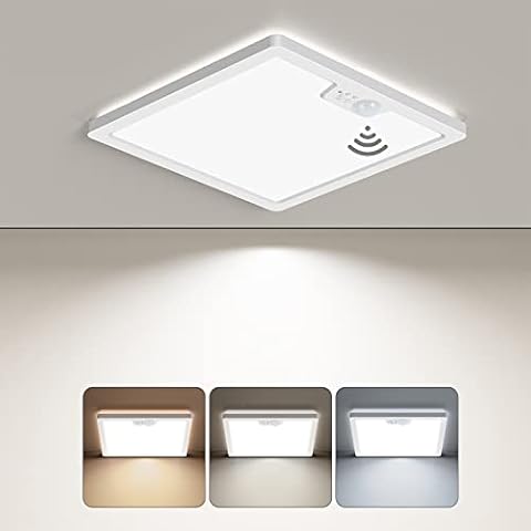 BLNAN LED Deckenleuchte mit Bewegungsmelder, 18W Deckenlampe Bewegungssensor Innen Cover