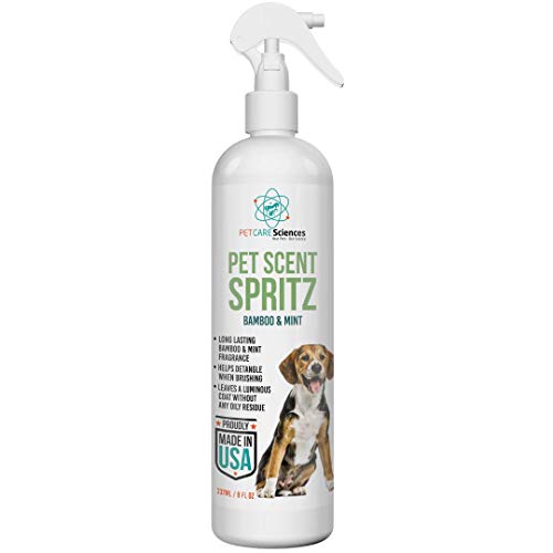 PET CARE Sciences Scent Spritz Dog Spray Deodorizer, Dog Freshening Spray, Long Lasting Dog Cologne, Bamboo and Mint Fragrance, 8 fl oz, Made in The USA (Bamboo and Mint)