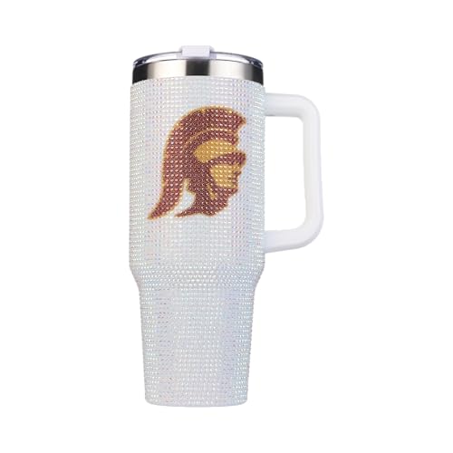 Image of The Memory Company Officially Licensed 40oz White Bling Game Day Tumbler, University of Southern California