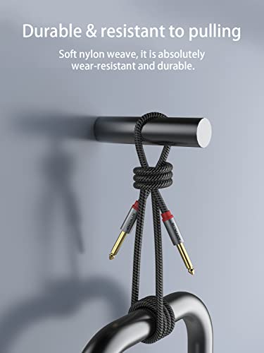 Anyplus Instrument Cable,【3.3Ft/ 1M-2Pack】 6.35Mm Male To Male 1/4 Inch To 1/4 Inch Audio Cable, Fish Wire Braided Trs Cable, For Guitar Cable, Bass, Keyboard, Mixer, Amplifier, Equalizer, Speaker. #TOP3