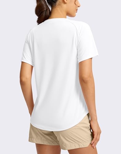 SANTINY Women's Short Sleeve Shirts UPF 50+ Sun Protection Moisture Wicking T-Shirts Hiking Athletic Workout Tops for Women3