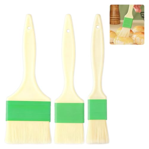 3 Pièces Pinceau Cuisine, Pinceau Patisserie Professionnel, Pinceau De Cuisine, Pinceau Silicone Cuisine, Pinceau à Pâtisserie pour Barbecue, Gâteaux, Cuisson,...