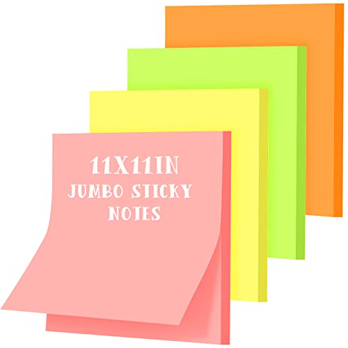 Notes autocollantes 28 x 27 cm en grand format pour tableau blanc et fournitures scolaires
