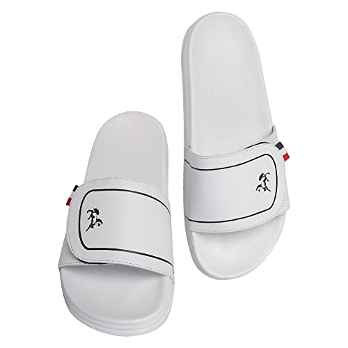 Image of PERY-PAO Mens Stylish Sliders Grey, Sky Blue, Black, White, peach, Neon Green, Olive Green Boys Slippers