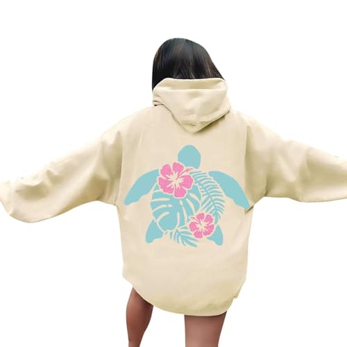 Sweat à capuche femme manches longues pull ample imprimé lettre à poche