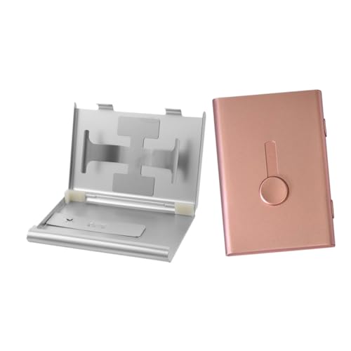 HAPINARY Space-saving Metal Business Card Holders 2 Piece Slide Out Card Case and Elegant Storage