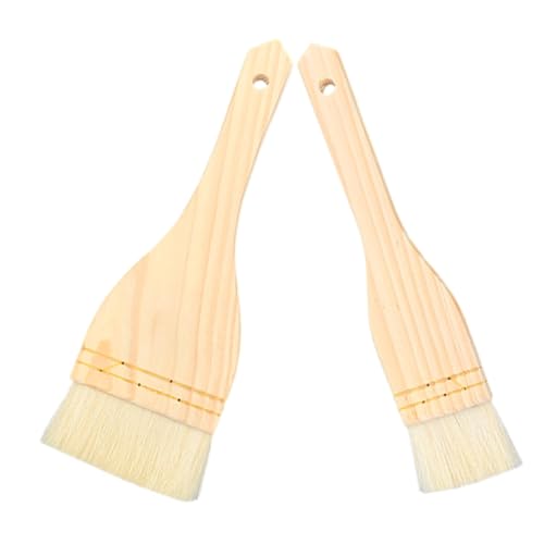 Unomor 2pcs Basting Brush Food-grade Bbq Cooking Brush Beech Handle for Grilling Baking and Saucing Versatile Pastry for Kitchen Use