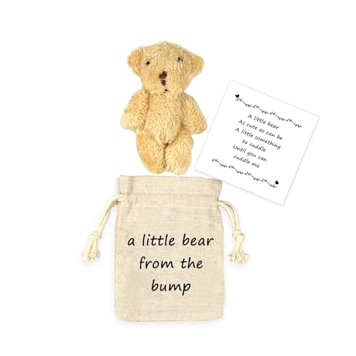 LUOKIFUR Pocket Bear ''Crash'' Gifts Pregnancy Announcements New Grandparents Gifts Baby Keepsake Gifts (Bump)